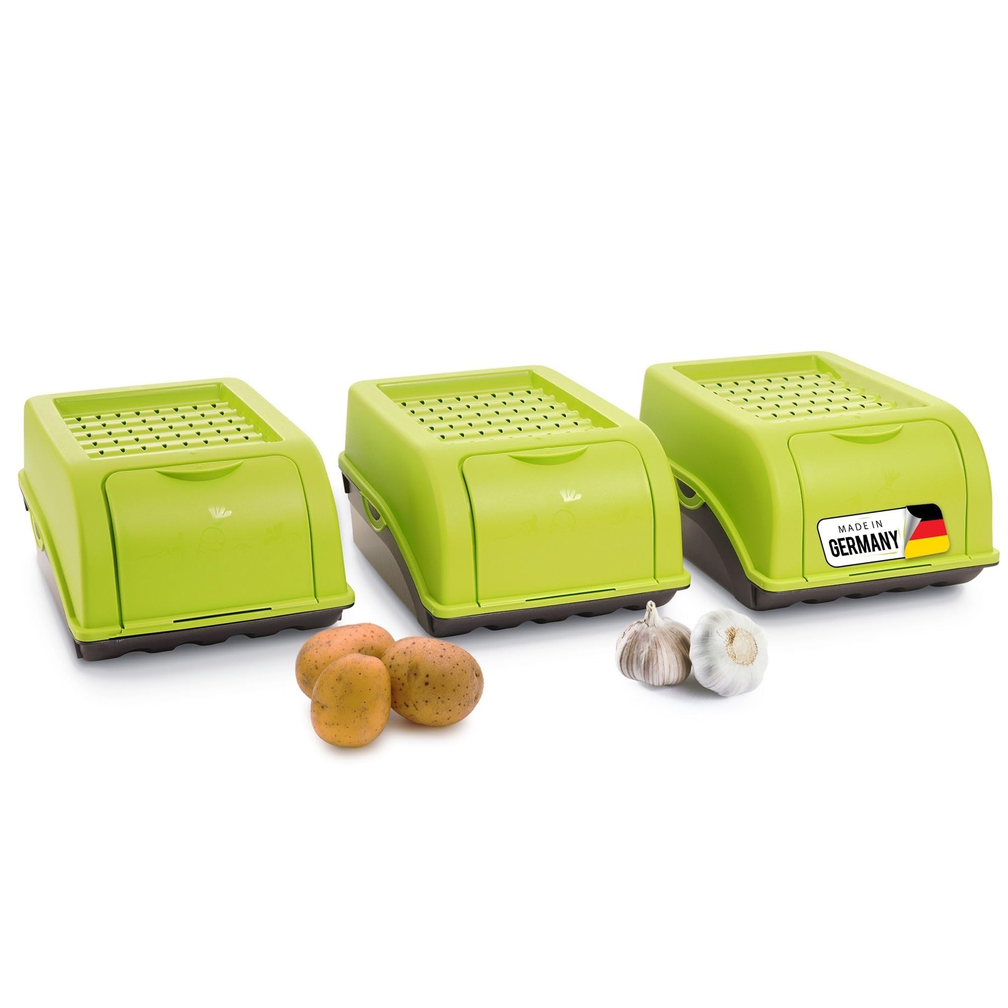 Novaliv Aardappelopbergdoos, 3 x klein, 3,5 l, wit, uienbox, stapelbaar, aardappelbox, uienopslag, aardappelmand, fruitcontainer, aardappelkist, vershouddoos, wortelen Novaliv Aardappelopbergdoos, 3 x klein, 3,5 l, wit, uienbox, stapelbaar, aardappelbox, uienopslag, aardappelmand, fruitcontainer, aardappelkist, vershouddoos, wortelen