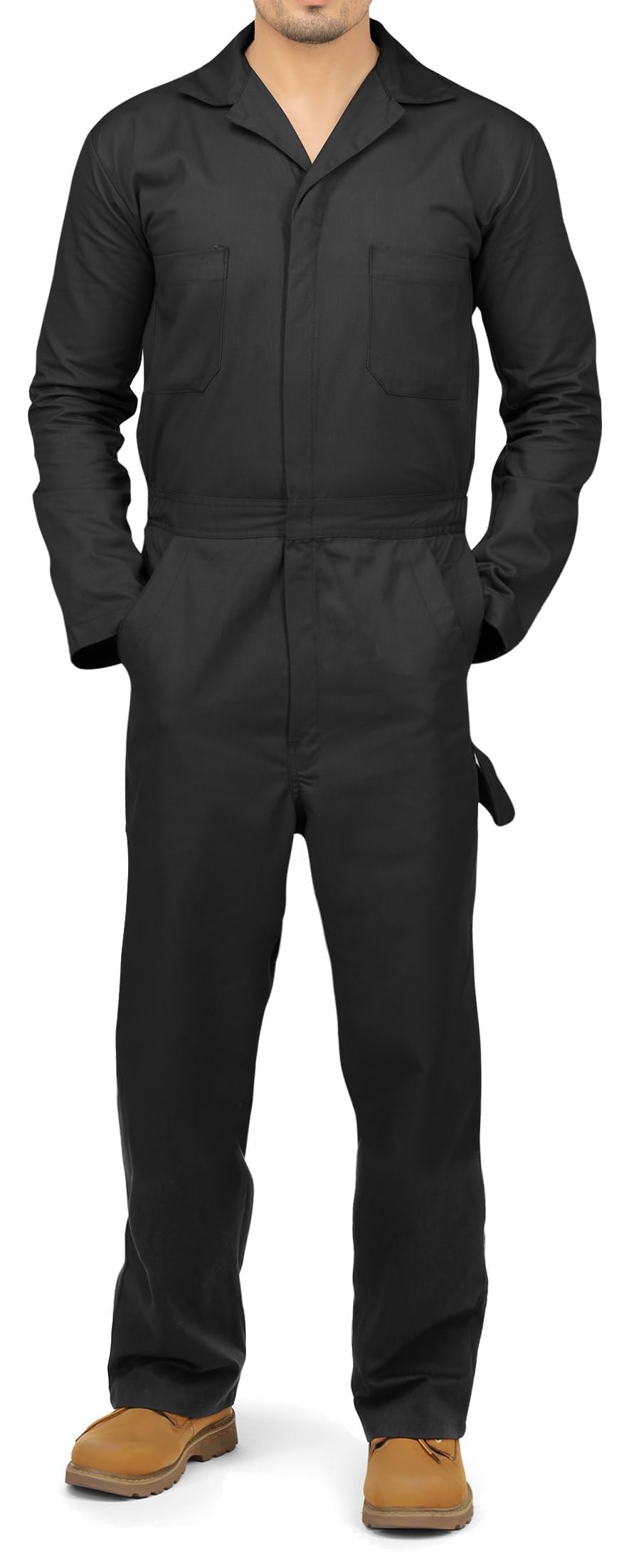 NY Threads Men’s Twill Coverall Relaxed Fit Long Sleeve Utility Work Wear