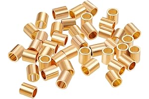 BENECREAT 60PCS 18K Gold Tube Beads 2.5mm