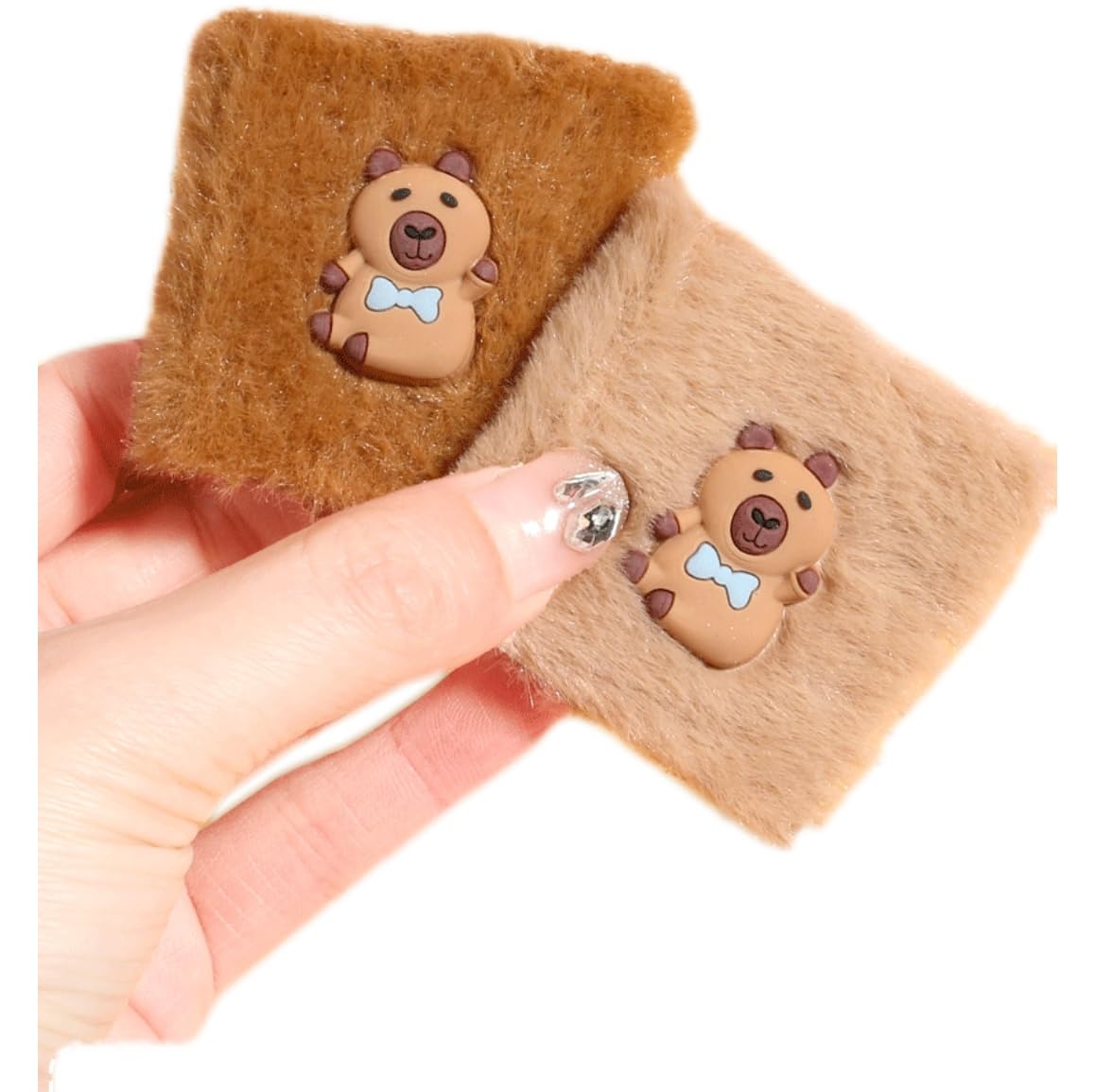 x trade 2PCS Capybara Plush Mini Books, Cute Bean Pocket Notebooks, Portable Diary Notebook Plush Exterior Design for girls and boy (capybara)