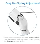 SHOPPINGALL Support de moniteur à ressort à gaz simple entièrement réglable avec bras pivotant pour moniteur 15"-32" Caractéristiques USB 3.0 Port et Audio Port SA-GM212U-White