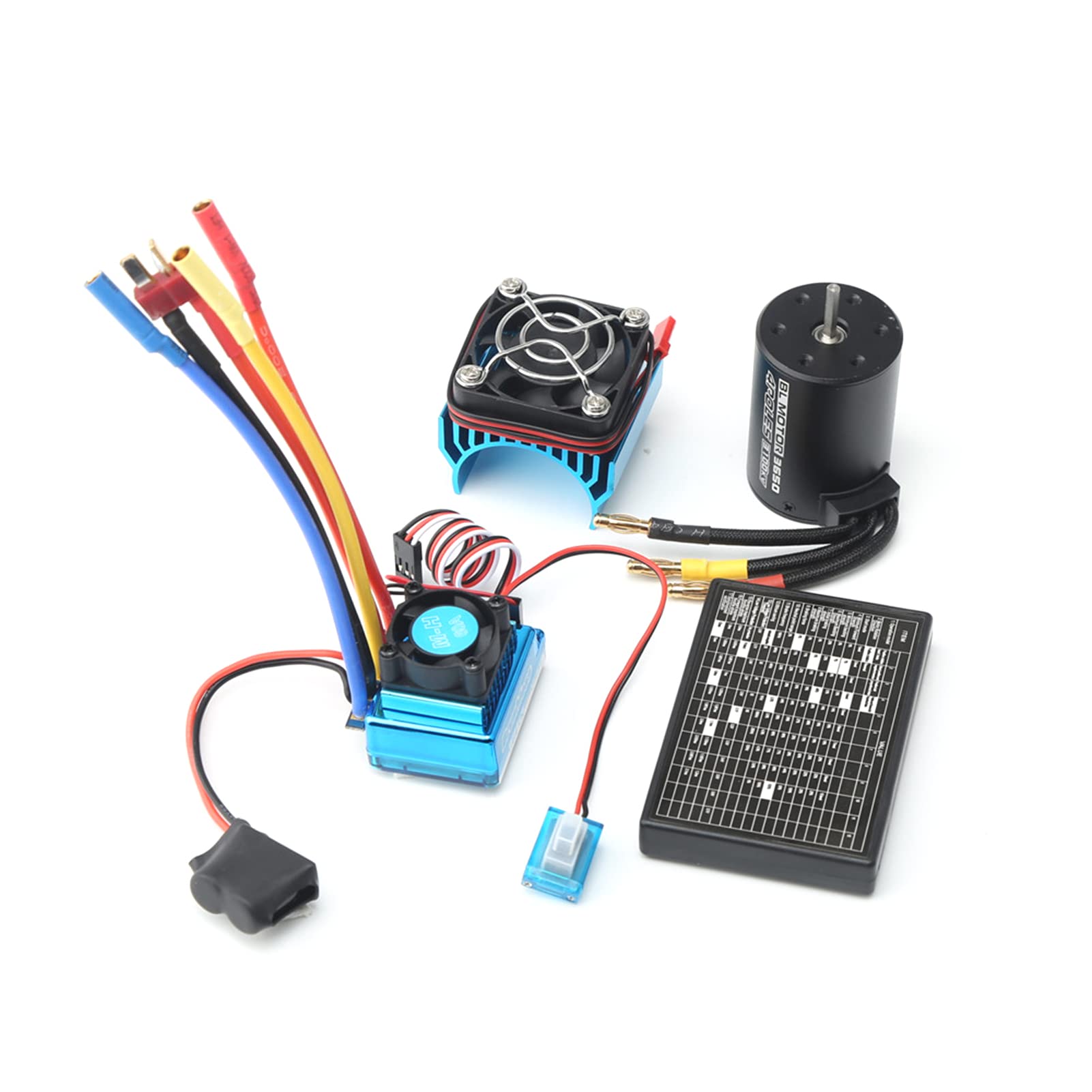 Motor para coche Rc 3650 Motor sin escobillas 3100KV con 60A sin escobillas ESC placa de programación del disipador de calor para 1/8 1/10 RC coche RC barco parte