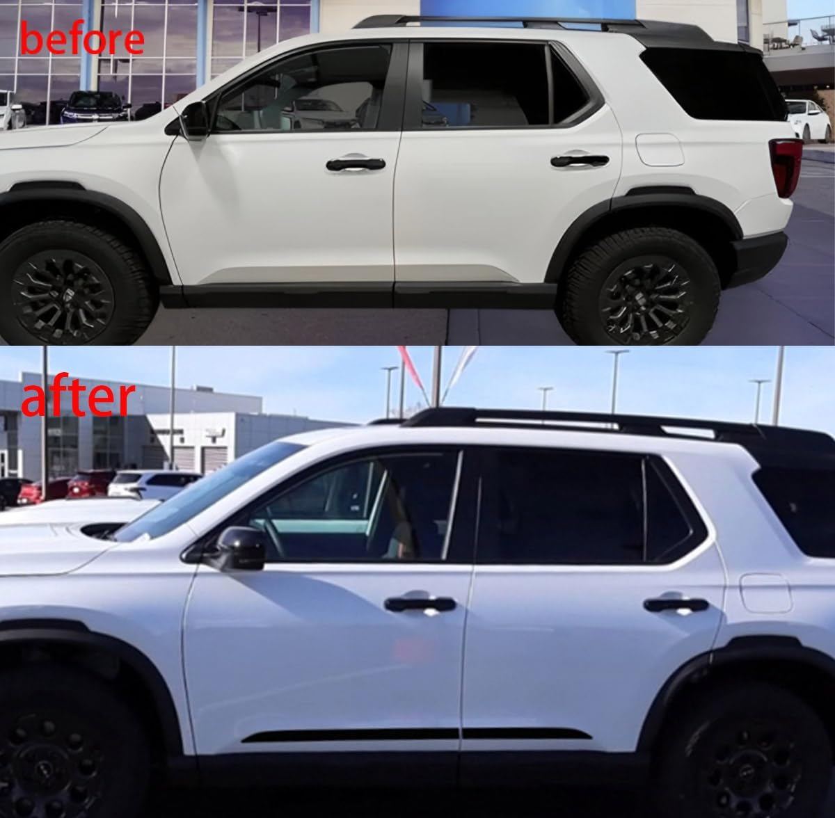 Car Accessories Car Door Body Moldings Trim Protector for Honda Passports 2026 2025 ABS Auto Black Body Side Door Molding Guard Cover Trims 4Pcs