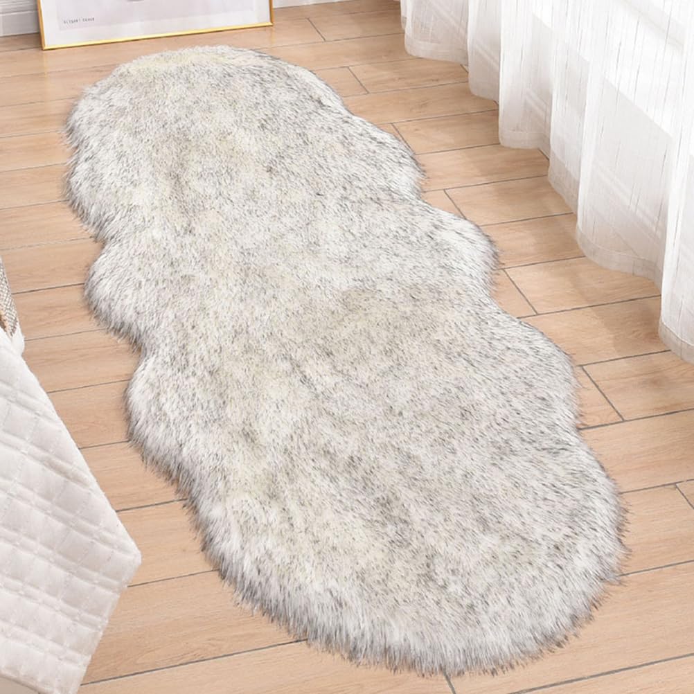 Ultramiękki, puszysty dywan do sypialni, dywan ze sztucznego futra owczego, dywan o wysokiej gęstości do salonu, biura, domu, dekoracyjny,J,60 * 90cm