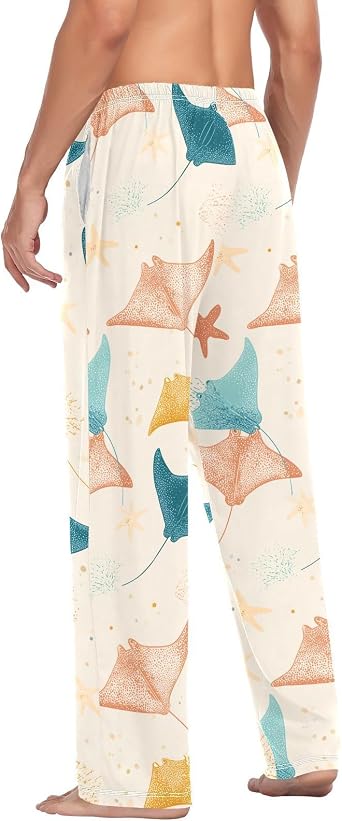 visesunny Mens Cotton Pajama Pants Manta Rays PJ Bottoms Lightweight Soft Lounge Sleepwear S-XXL