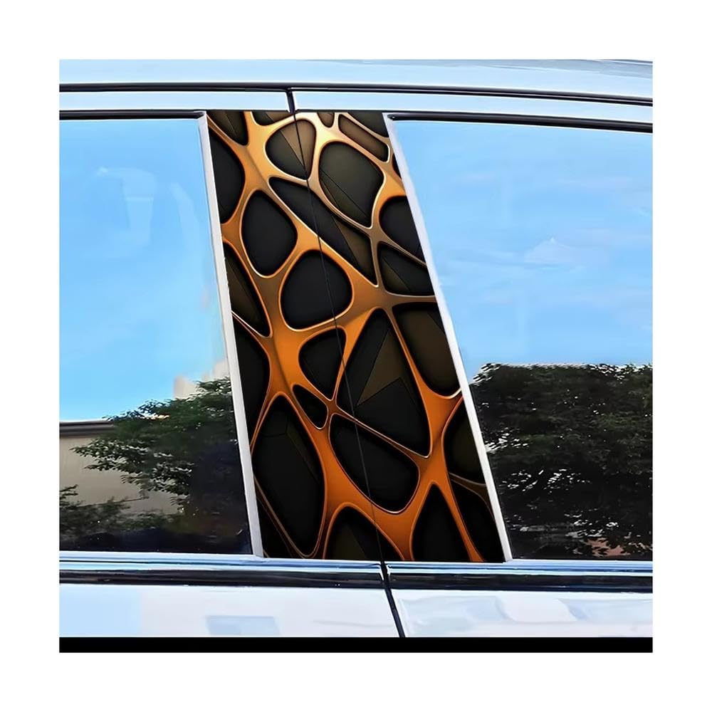 Bertdcx One Color Door Pillar Window Trim Anti Scratch Hollow Grid Sticker Auto Parts