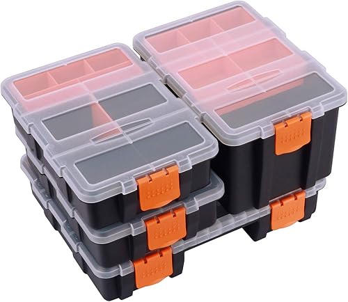 Makitoyo MP009 - Organizador de hardware y piezas, caja de herramientas de almacenamiento versátil y duradera, juego de 4 piezas