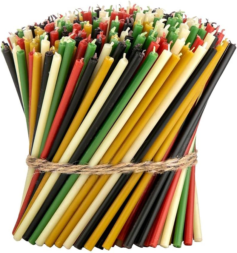 Thin Taper Beeswax Candles - Honey-Scented, Decorative Candles Ideal for Birthday Decoration or Church Prayers - 5 Colors Drip Free, Tall & Smokeless Pack of 250 pcs, 6.5 x 0.22 inch