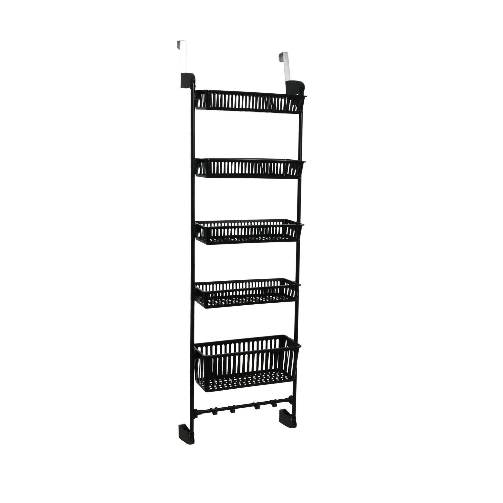 Household Essentials Household Essentials Over the Door Basket Storage Rack, Black