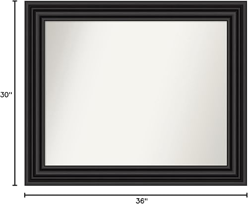 Miniatura 6 de Amanti Art Black Bathroom Mirror for Over Sink, 30x36 Custom Made Colonial Black Rectangle Vanity Mirror, Large Traditional Wood Frame, Hangs
