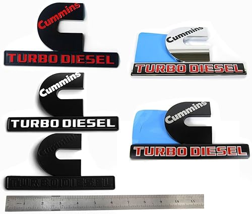 Miniatura 2 de Yoaoo Paquete de 2 insignias cromadas OEM Cummins Turbo emblema compatibles con emblema 2500 3500 brillante de 6.2 x 3.4 pulgadas
