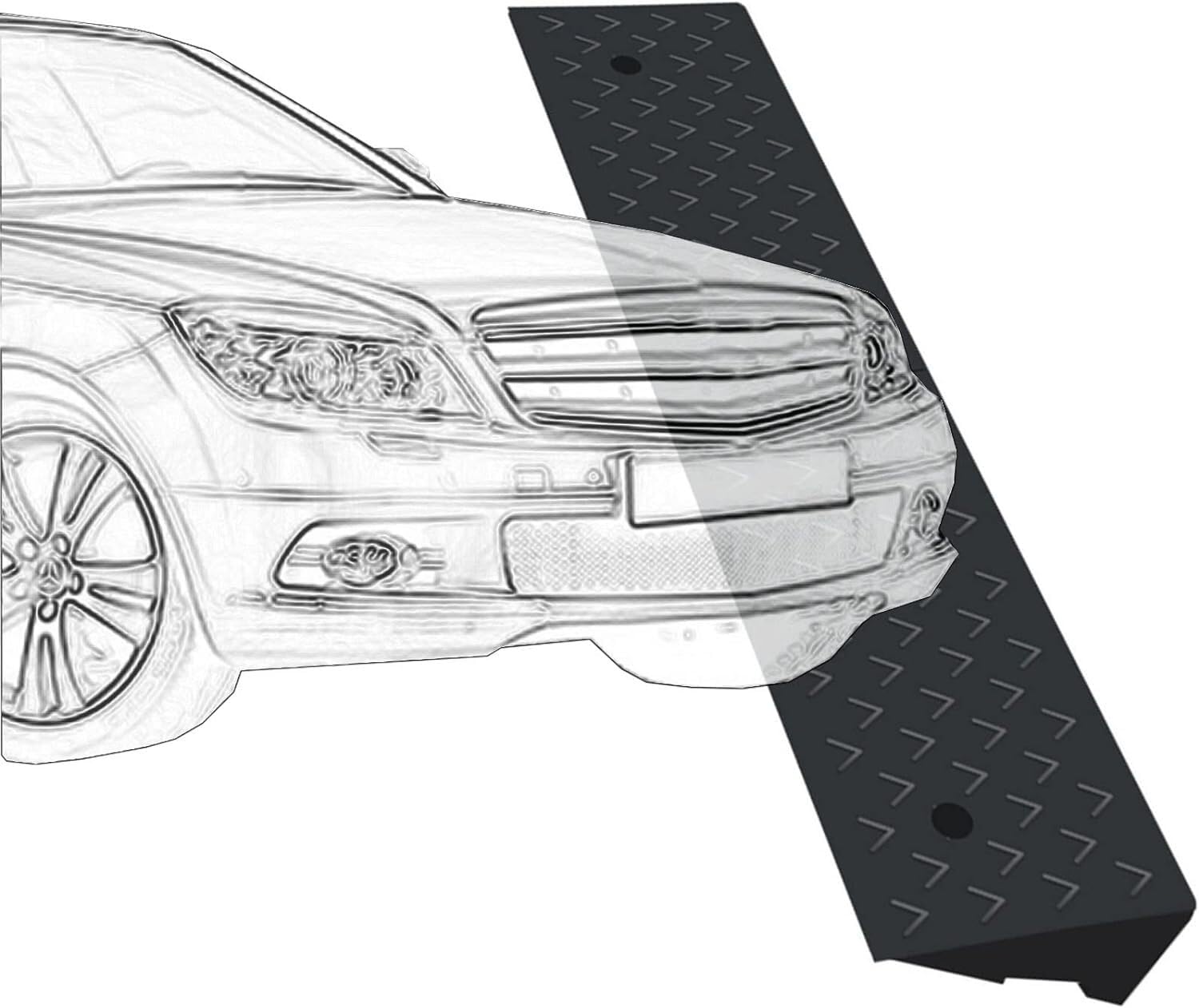Bardzo długa 40-calowa gumowa rampa progowa do skuterów, motocykli, rowerów i deskorolek dla wózków inwalidzkich(Size:100x35x14cm)
