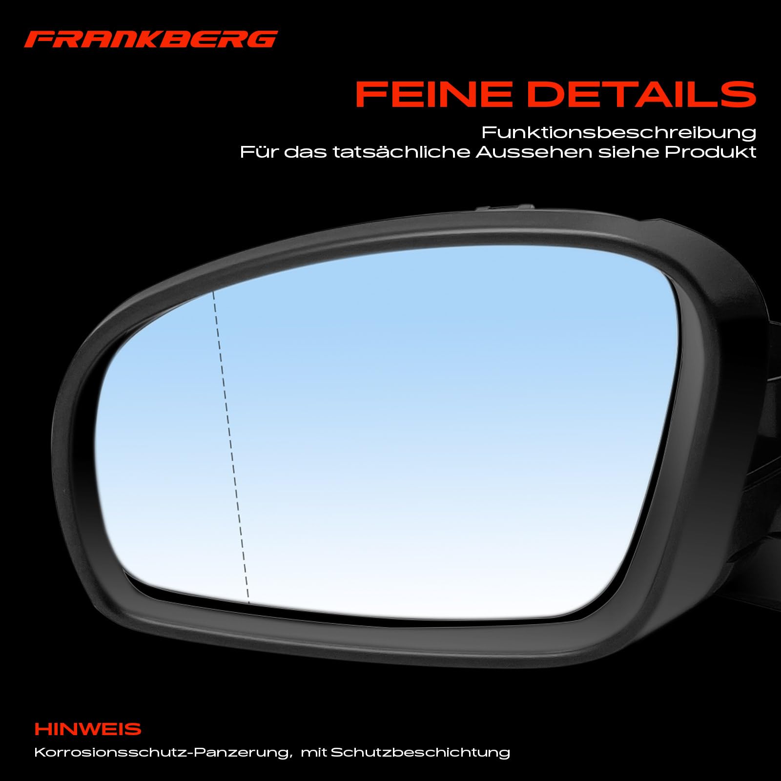 Frankberg Seilzug Manuell Aussenspiegel Außenspiegel Links Manuell Einklappbar Kompatibel mit Fabia II 542 2006-2014 Fabia II Combi 545 2007-2014 Replace# 5J0857521H
