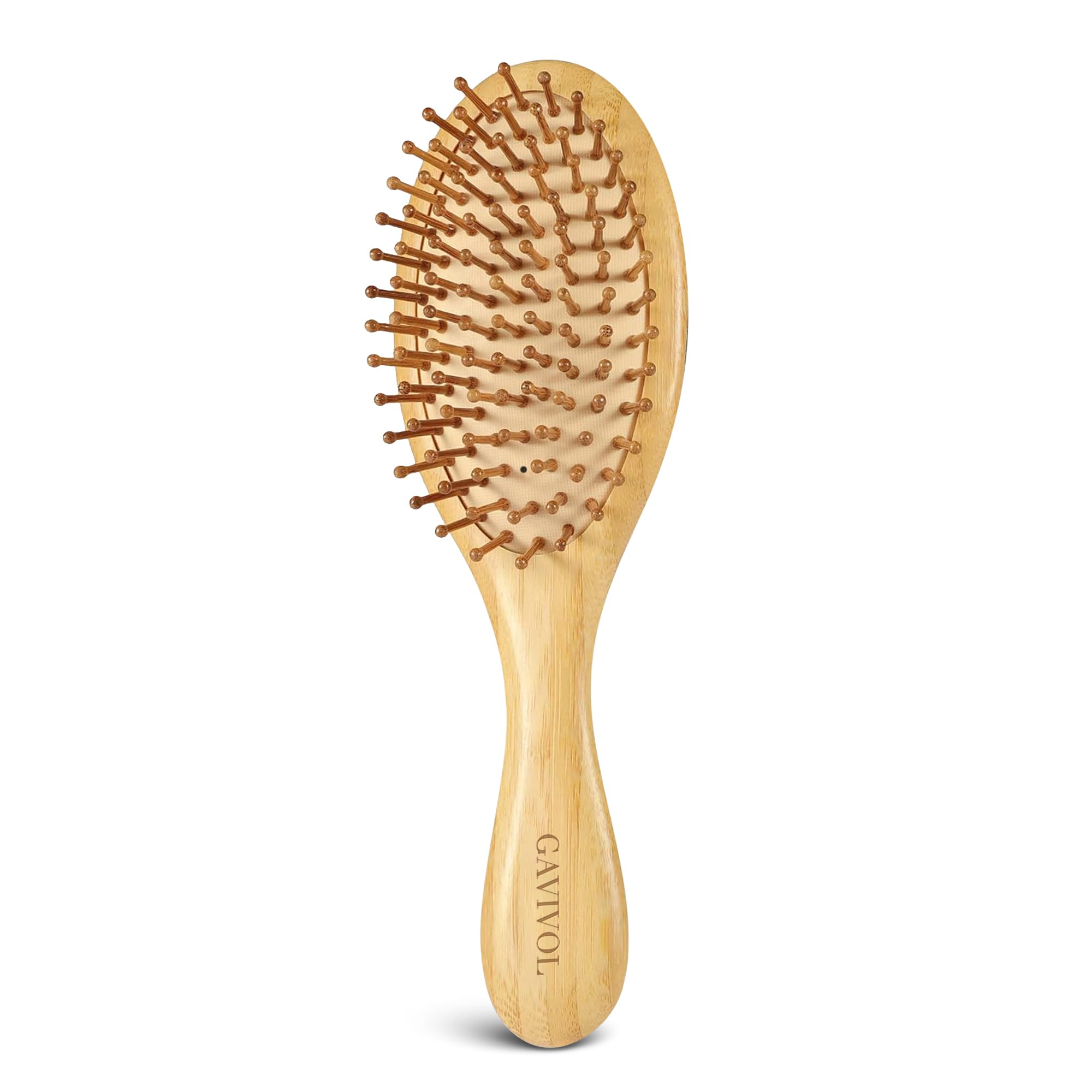 Bamboo Hair Brush for Hair Growth, Natural Bamboo Bristles Detangling Wooden Paddle Brush for Scalp Massage, for Women, Men & Kids, All Hair Types, with Ergonomic Handle