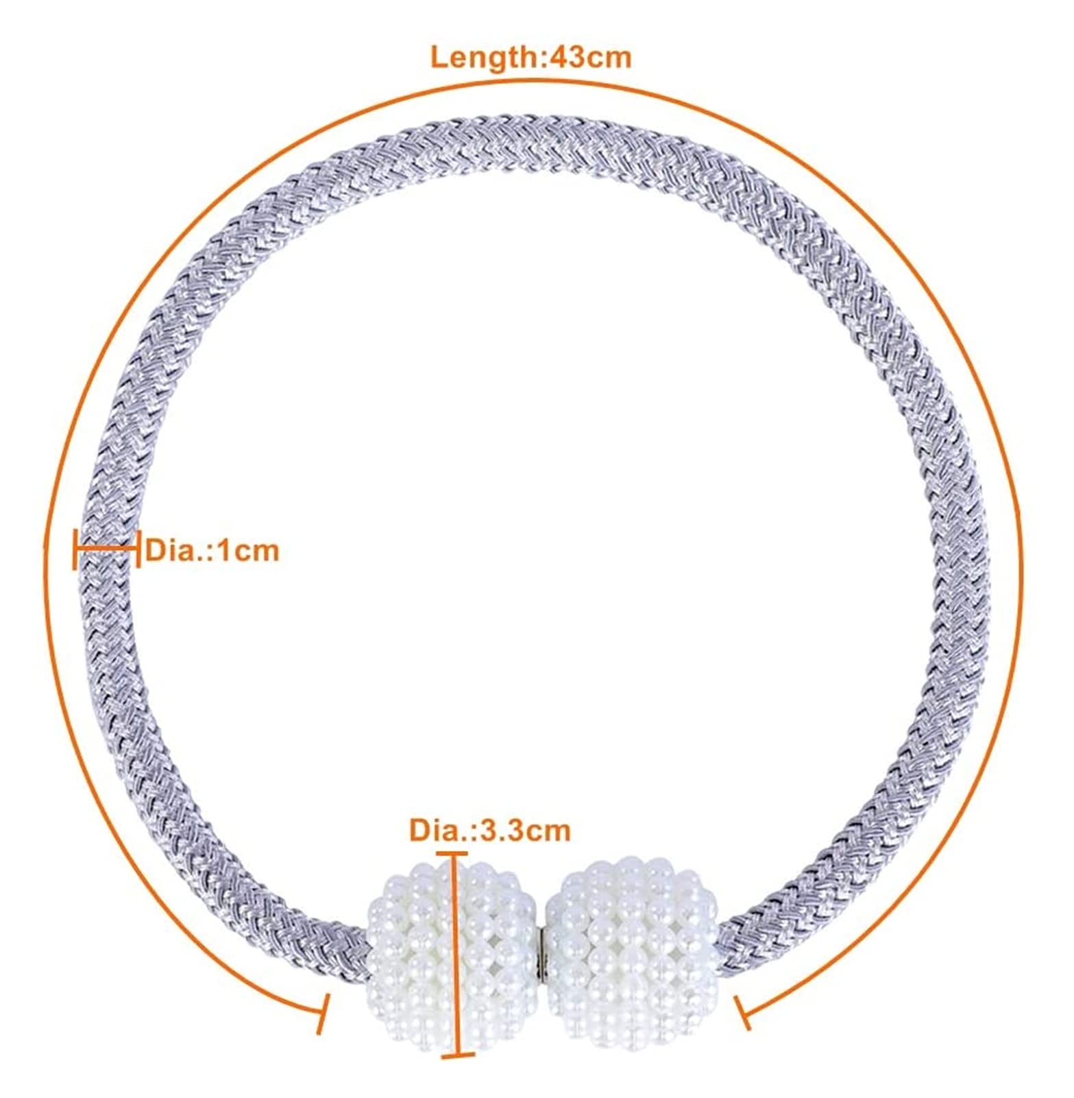 Vorhang-Raffhalter, 2 Stück Magnetische Vorhang-Raffhalter Gardinen-Clips Seil-Halterungen (Grau) (Color : Grey) (Grey)