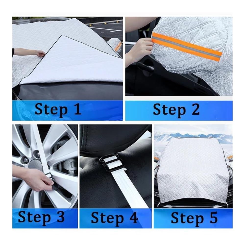 Housse de Protection pour Pare-Brise Couverture De Neige Pour Pare-brise Avant De Voiture Grand Pare-soleil Imperméable Protection Anti-glace Accessoires Extérieurs Automobiles D'hiver Protection Pare