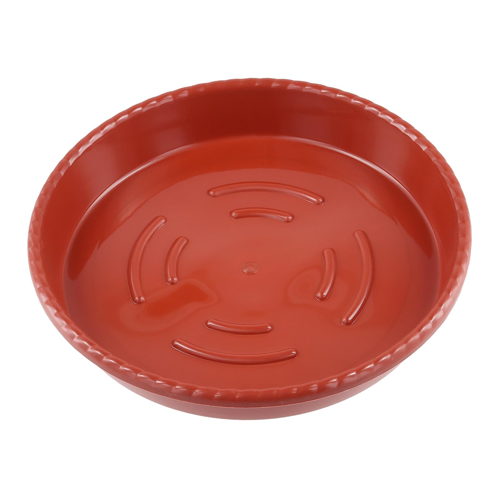 MUKLEI 25 Platillos Rojos para Macetas de 25 cm - Bandejas de Plástico Redondas con Encaje - Bandeja de Goteo para Plantas de Interior y Exterior - Suculentas, Flores, Jardín