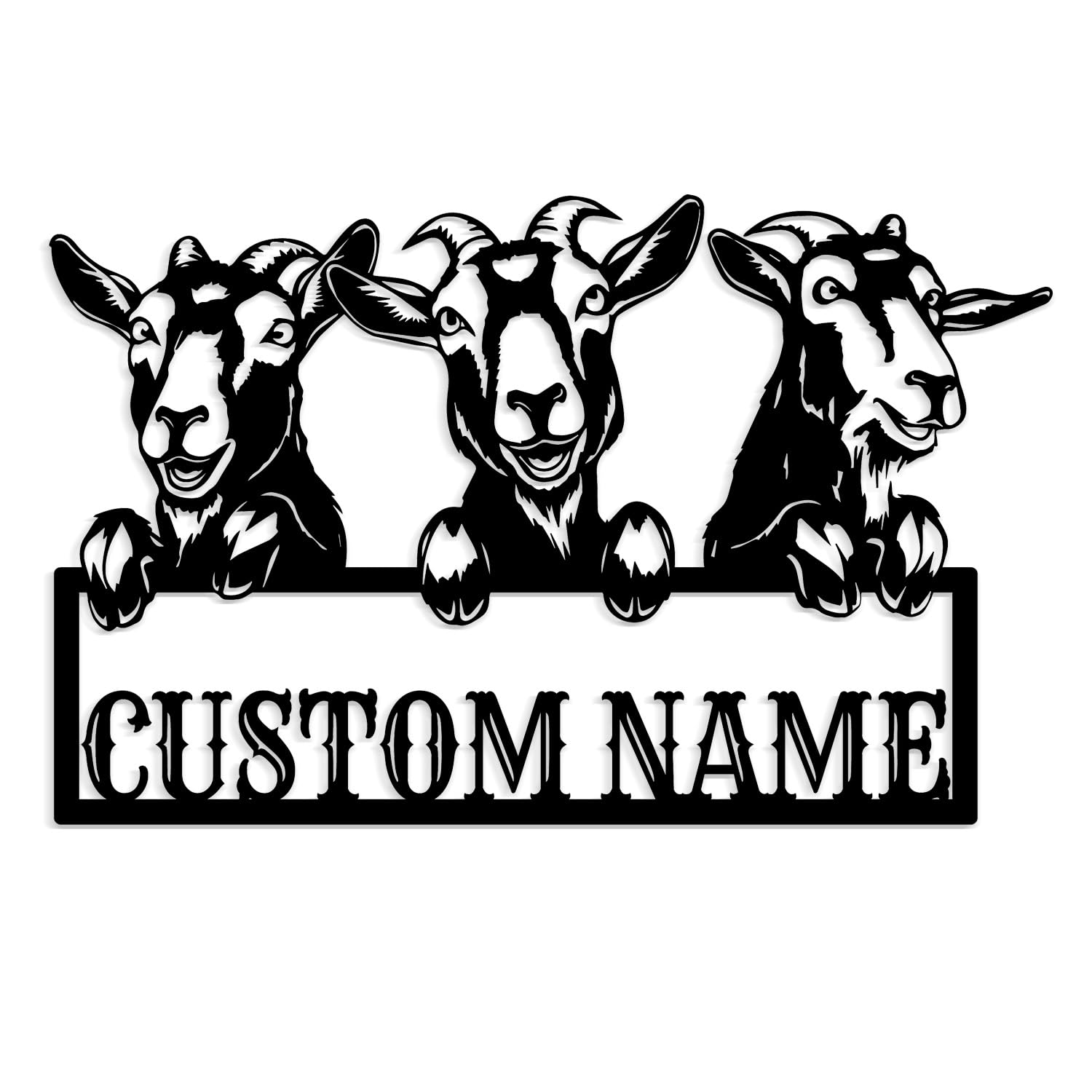 Meigoart Style-6 Personalized Goat Metal Sign, Goat Farm Sign,Goat Metal Wall Art,Farmhouse Wall Decor,Gift For Farmer,Ranch Barn Sign Home Decor (Style-6)