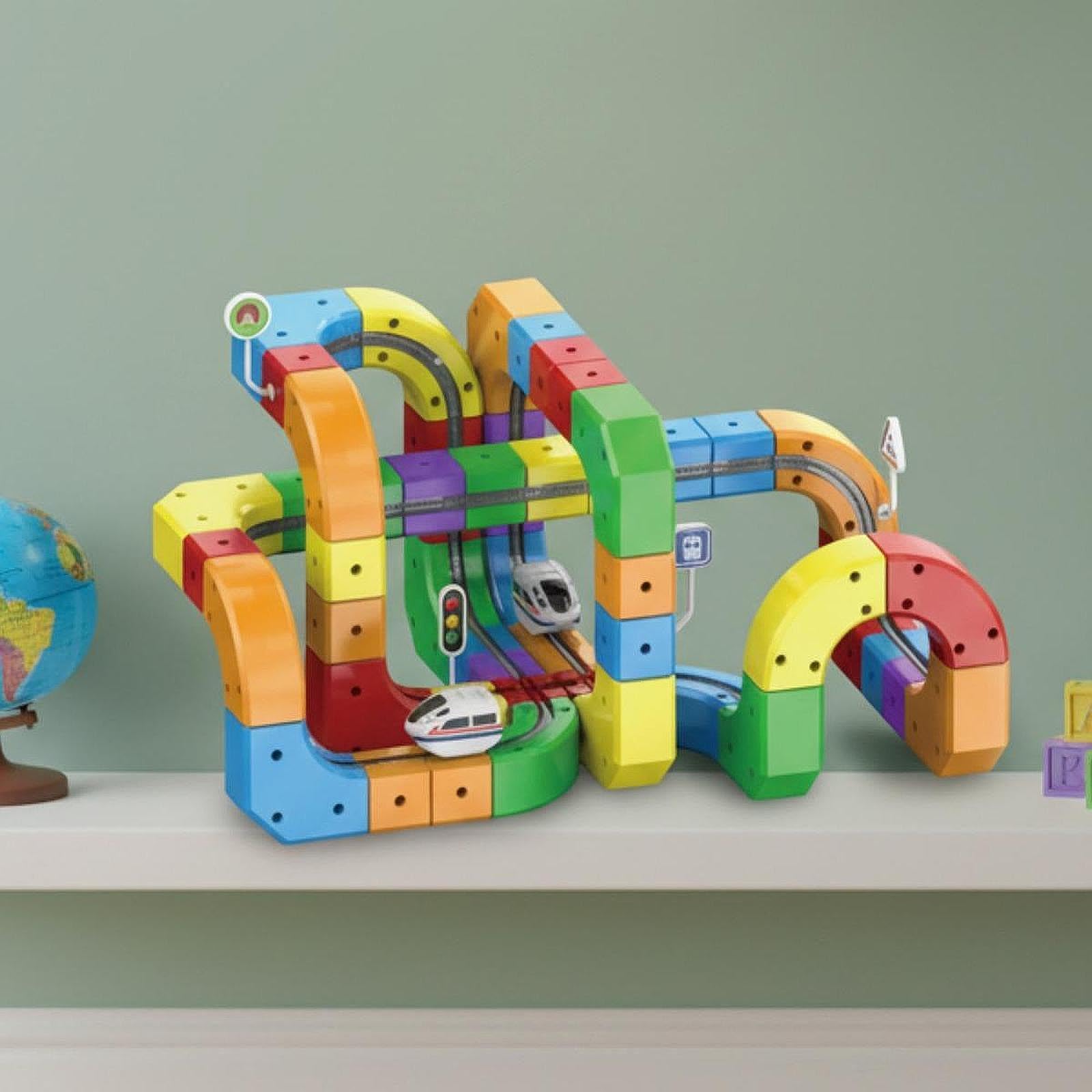Mini Set Pista Treno Elettrico Giocattolo Costruzione Accessori Creativi Materiale Sicuro Giocattolo Flessibile Adatto per Bambini Genitori Casa Regal, 123 Pezzi