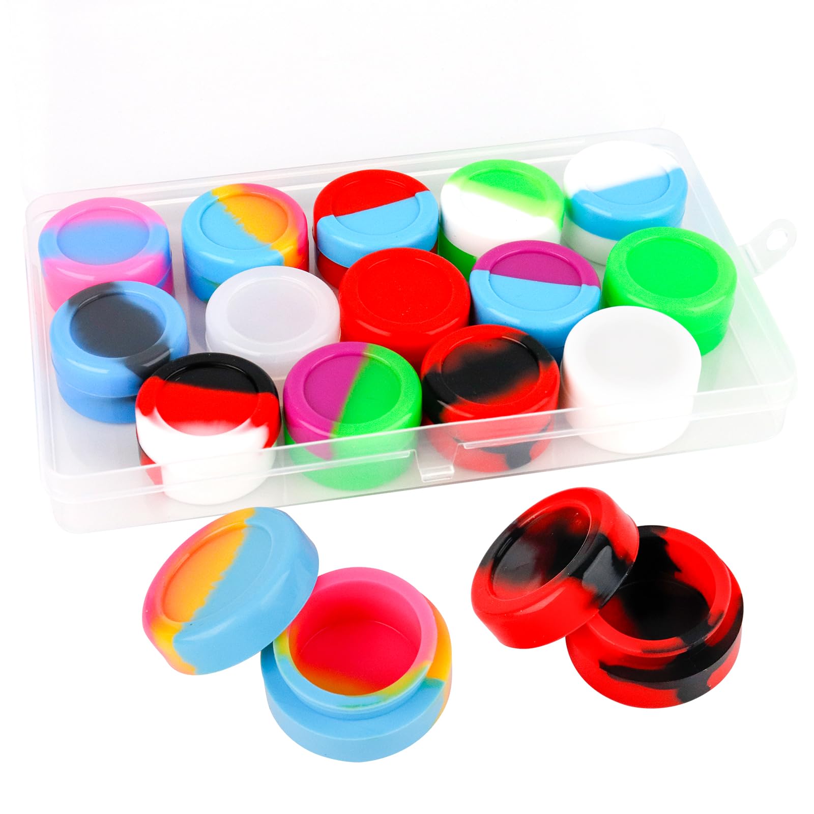 0XBIT Silikon Behälter 15-teilig - Antihaft Wachsbehälter 3ml & 5ml Für Öle & Cremes