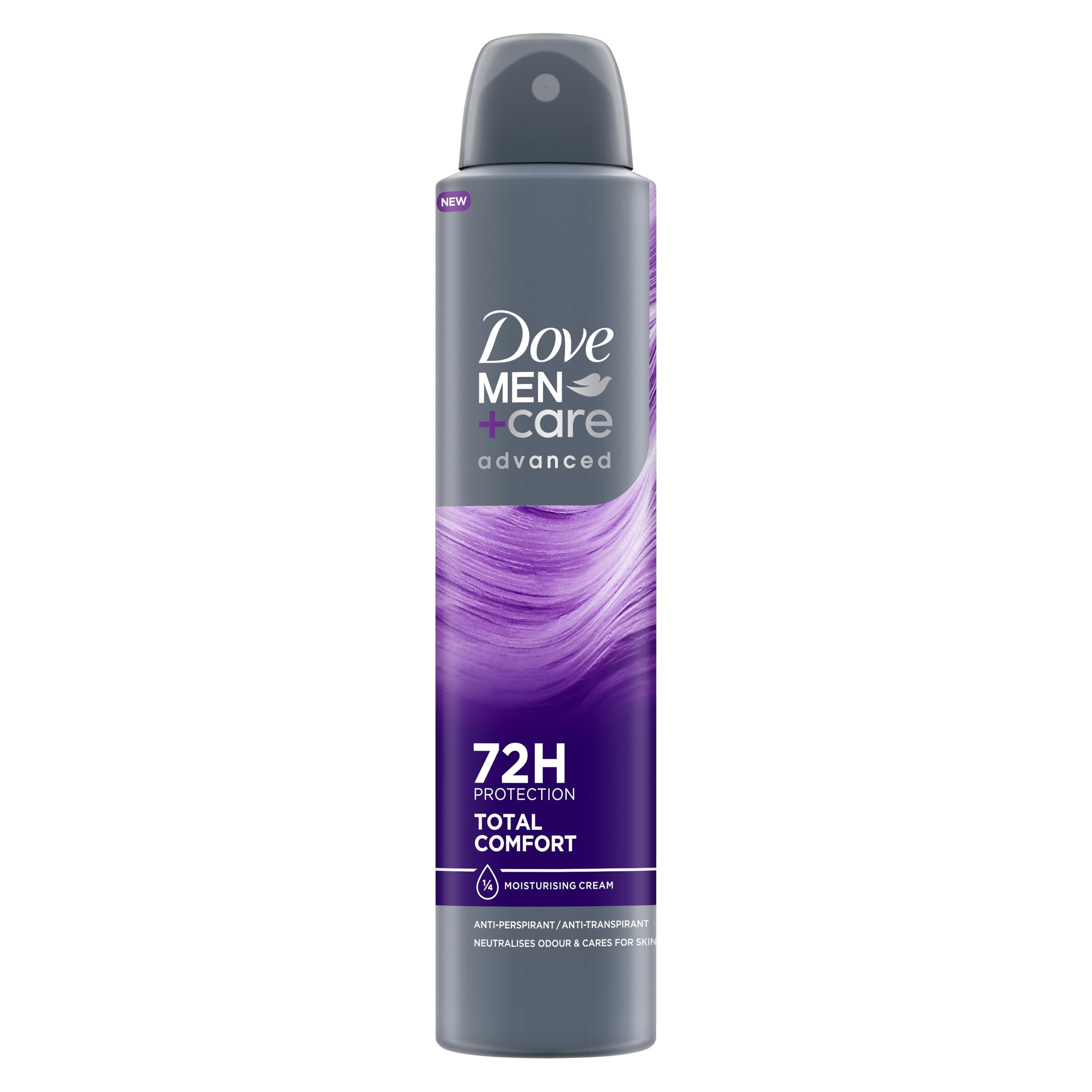 Dove Men+Care Advanced Total Comfort Anti-Perspirant Aerosol deodorant spray with ¼ moisturising cream for 72-hour protection + skincare 6x 200 ml