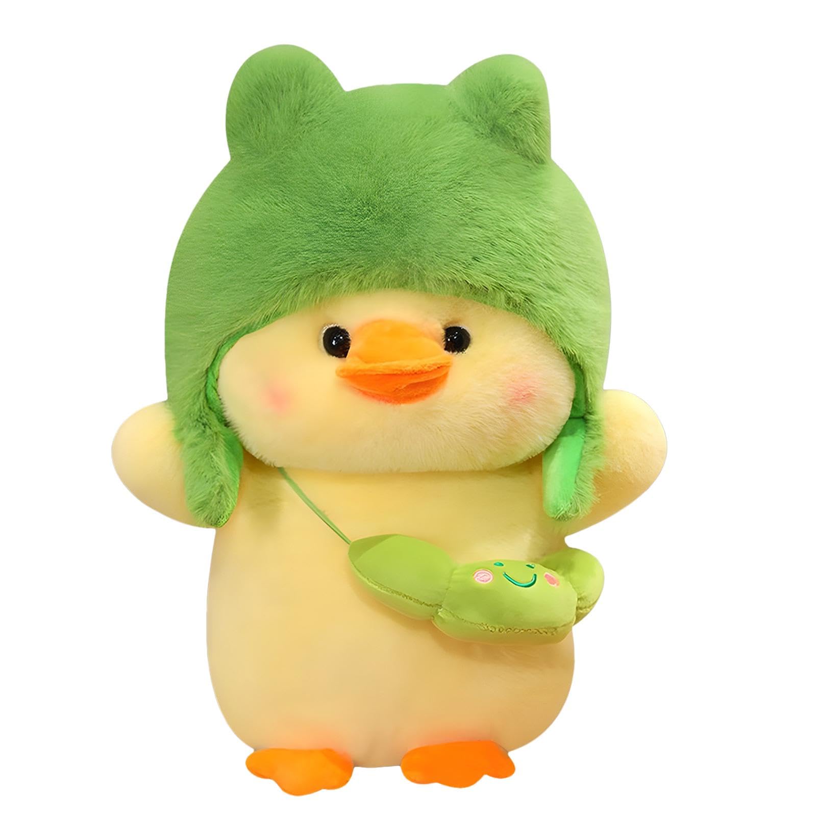 Amazon.co.jp: かわいいアヒルのぬいぐるみ – 緑の帽子が付いた
