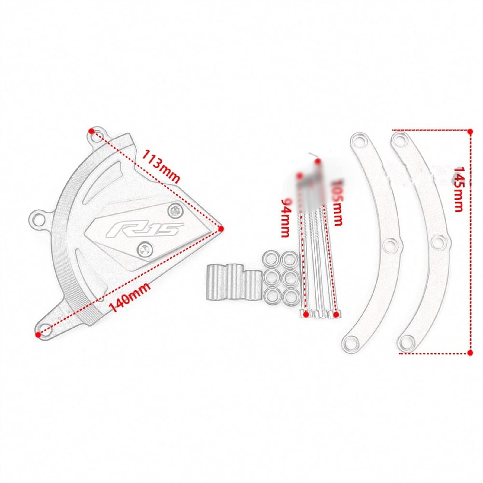 Custodia di guardia Per Yamaha R15 V3 2017 2018 2019 Protezione Del Motore Motociclo Copertura Pad Laterale Della Cassa Accessori(Black)