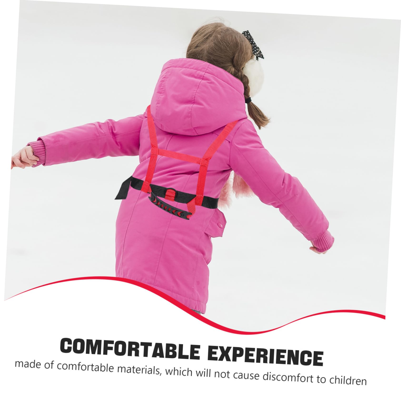 BESPORTBLE Ski and Snowboard Harness for Children Boys and Girls Skiing Traction Strap Red Ski Training Harness