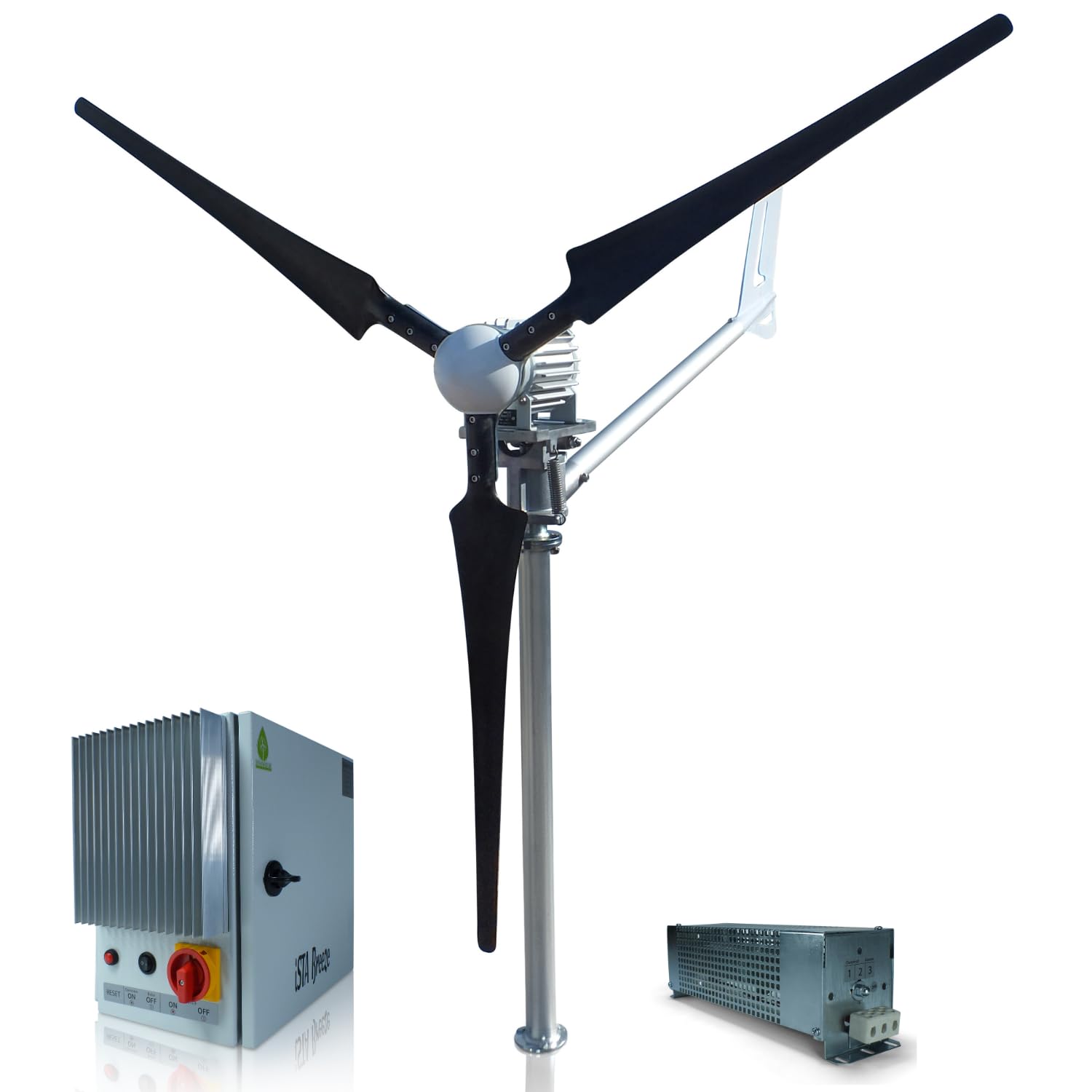 Windturbine Set, 2000 Watt, 48 Volt, effiziente Windenergie für zuverlässige Stromerzeugung (Windturbine mit Laderegler)