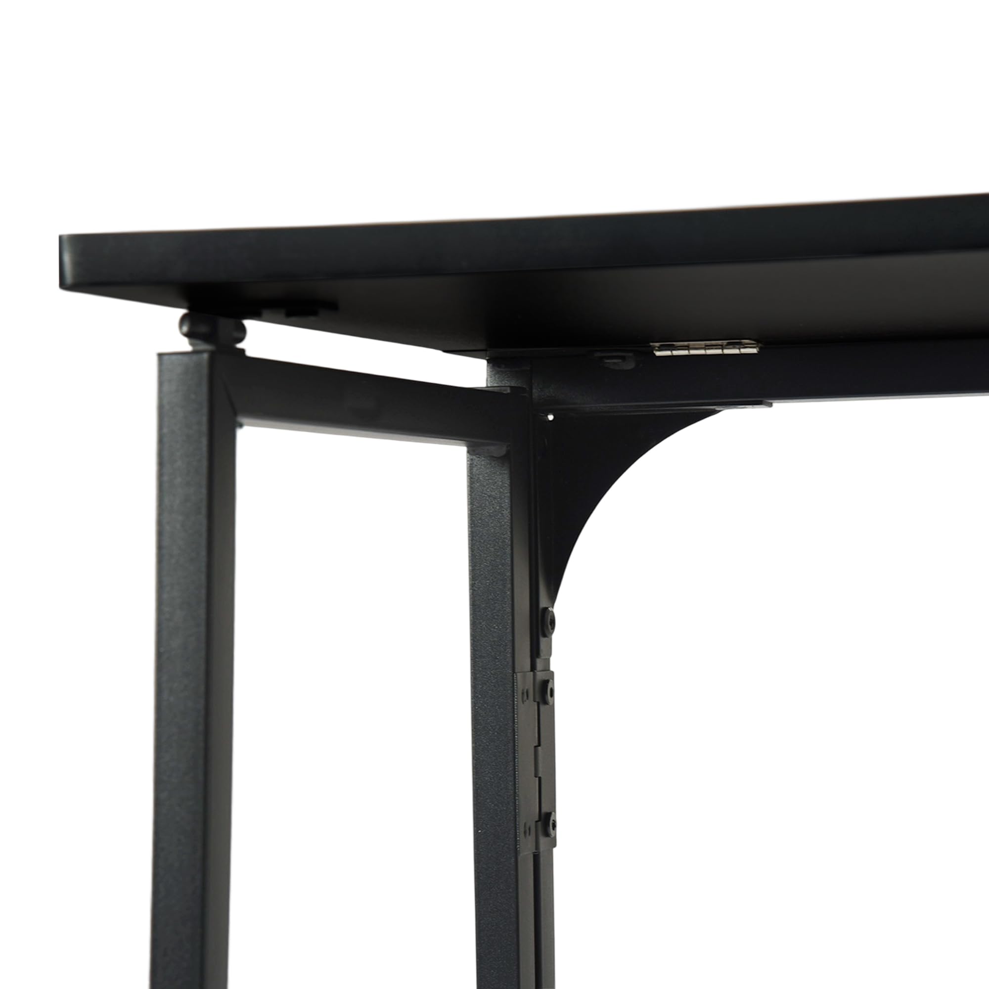 Scrivania pieghevole 80 x 40 cm, tavolo per computer salvaspazio, truciolato da 15 mm e struttura tubolare in acciaio nero, tavolo pieghevole per ufficio, cucina e studenti (Ebano Nero)