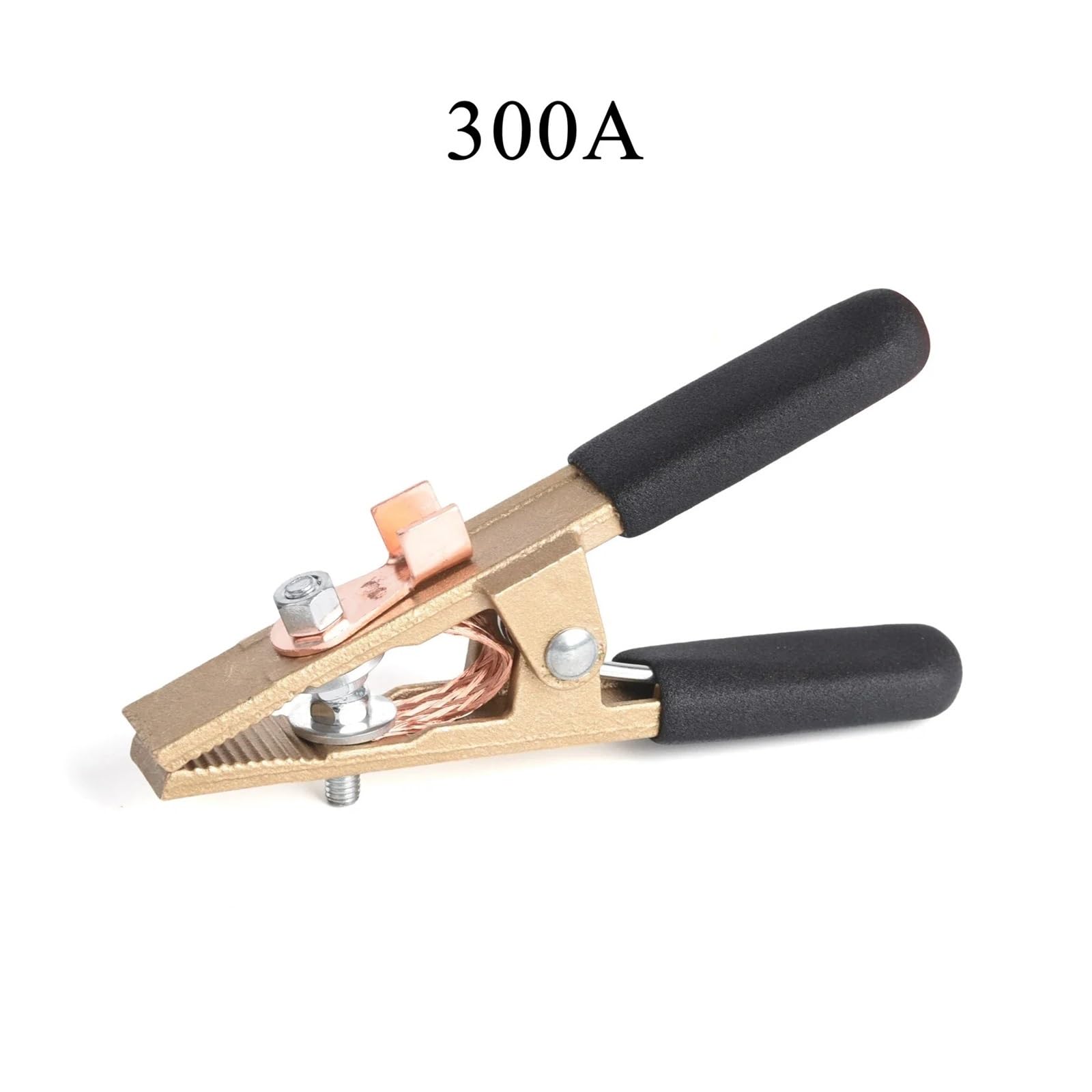 Pinza massa per saldatrice Clip di messa a terra con vite di fissaggio a terra for saldatura in ottone resistente(A type 300A Black)
