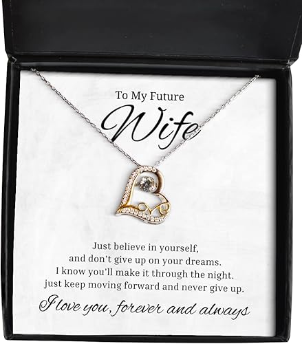 to My Future Wife Love Dancing Necklace, Just Believe in Yourself and Don't Give Up On Your Dreams, Best Birthday Gifts, Engagement Gifts, Wedding