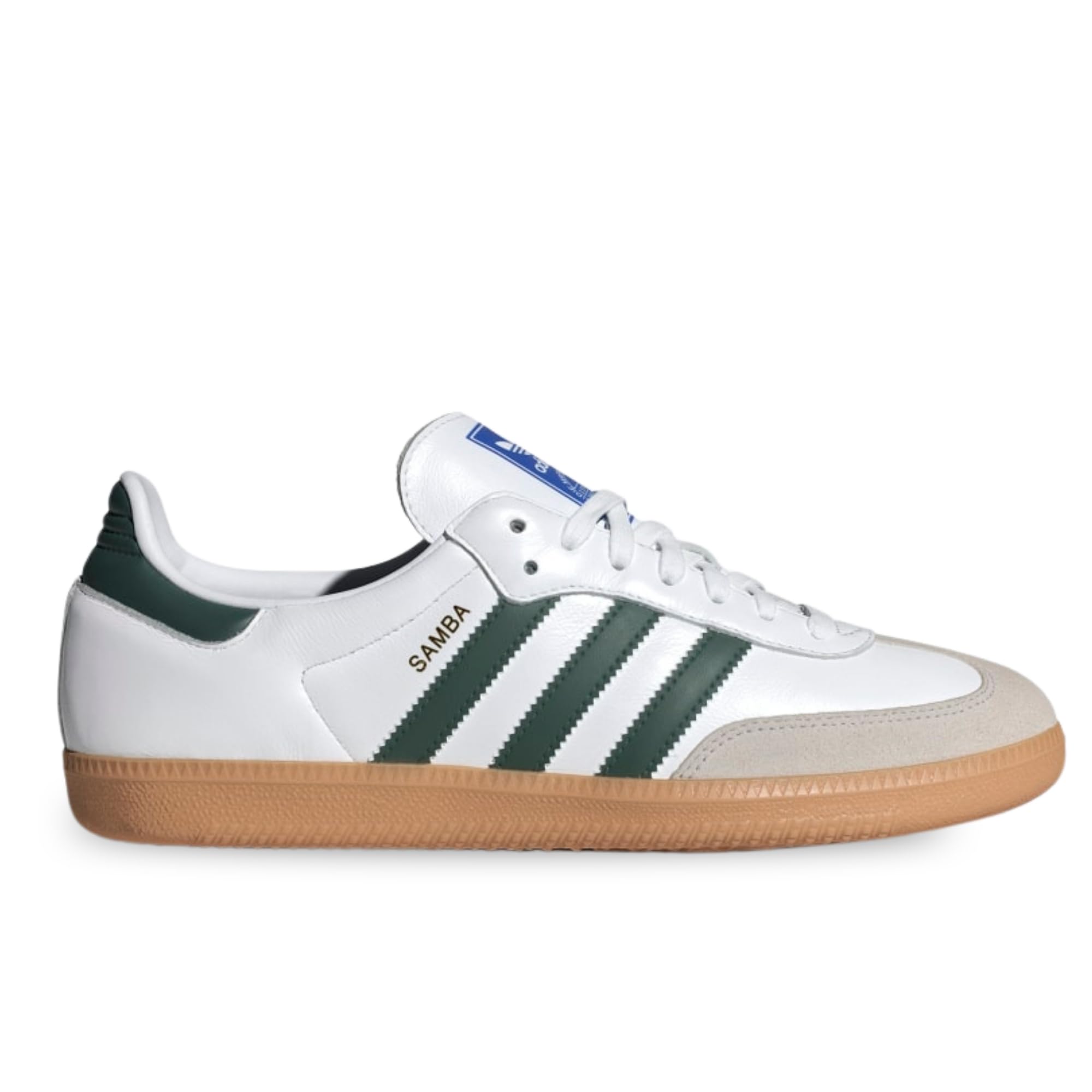 adidas Samba OG Men's Sneakers, Cloud White/Collegiate Green/Gum, Size 5