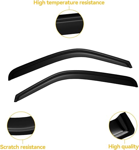 Miniatura 3 de CMVT Auto Viseras de ventana para Chevy Silverado y Sierra 15002500 99-06, protectores de lluvia, deflector de pantalla, deflector de sombra humo