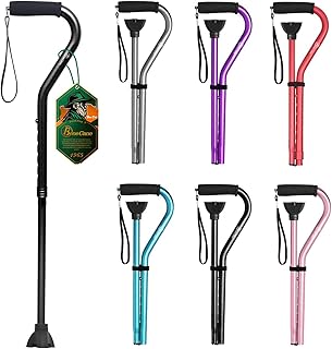 BeneCane Walking Cane for Men & Women Adjustable Cane with Offset Soft Cushioned Handle -Portable Lightweight Sturdy Mobility Walker Aid for Elderly, Seniors Collapsible Cane