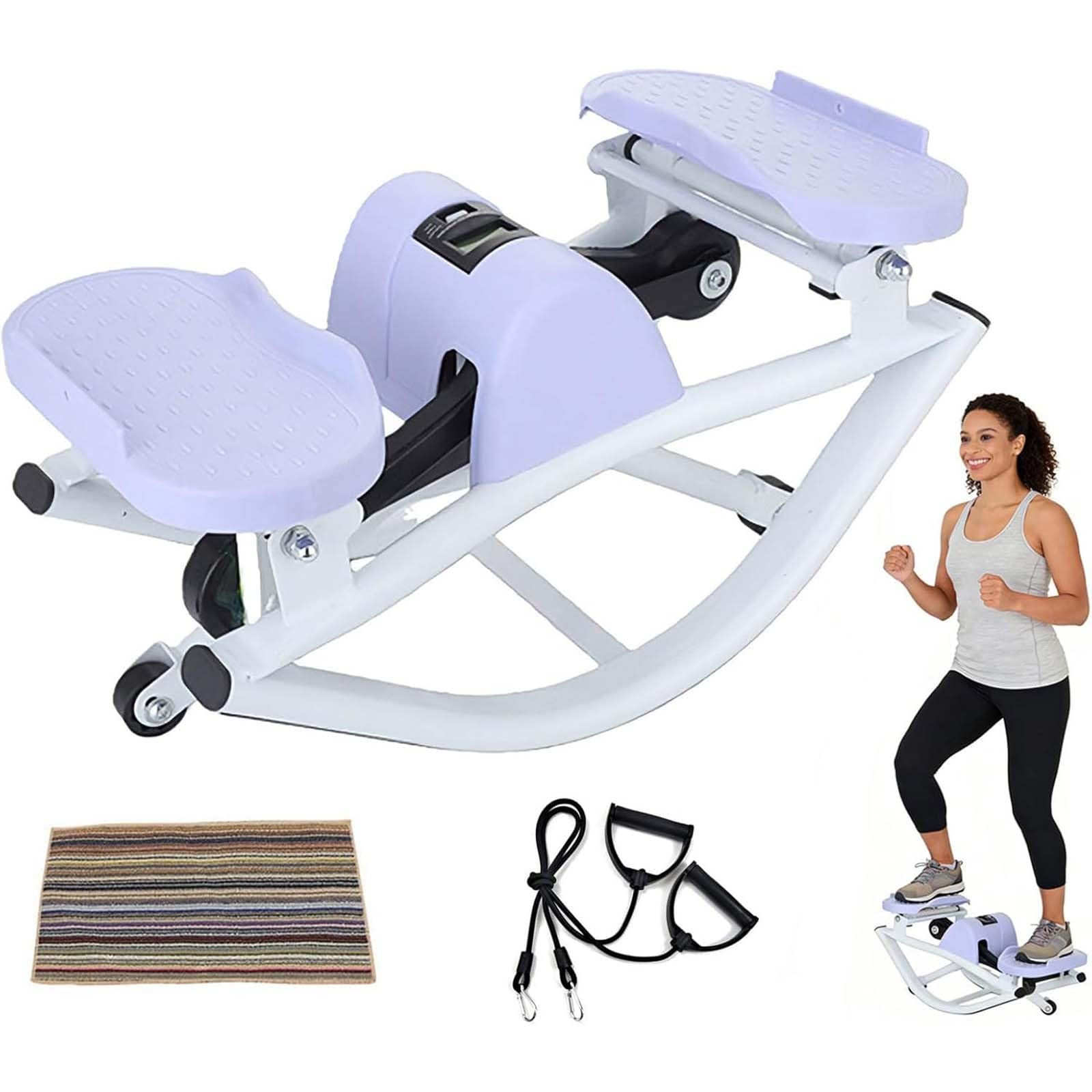 Stepper De Bajo Impacto para El Hogar, Balanceo Lateral Cardio con Movimiento, Pantalla Digital Inteligente Que Registra El Progreso, Peso Máximo 120 Kg (264 LB)