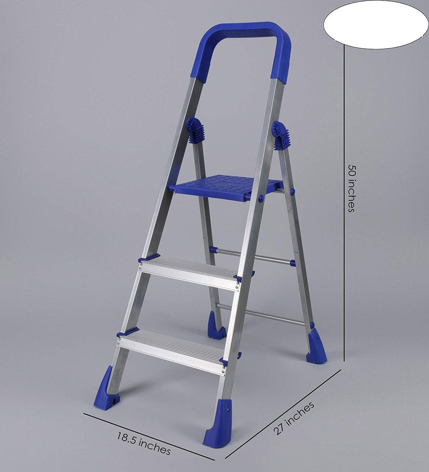 Home Pro 3 Steps Foldable Aluminium Ladder, Medium Size (Blue) 1