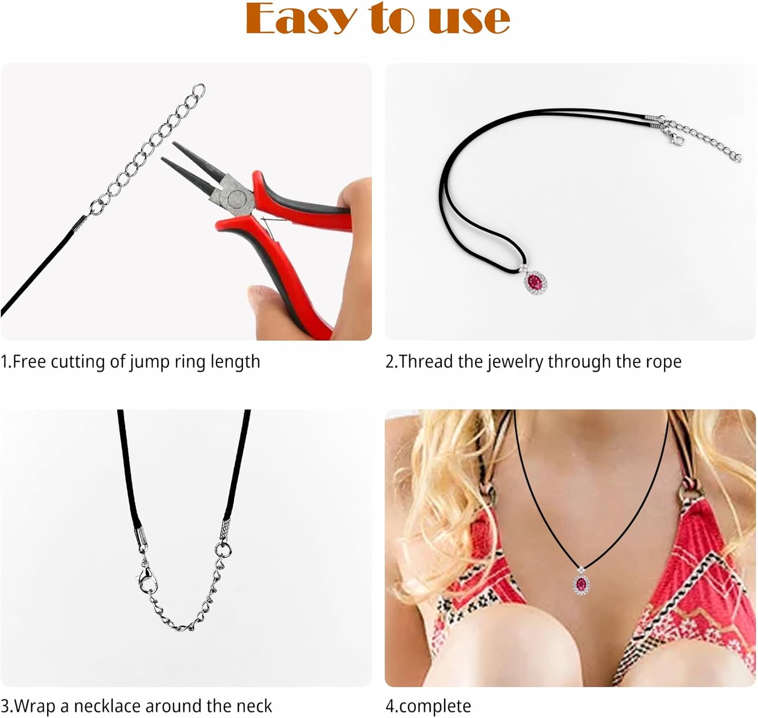 30 Pack Black Necklace Cord, Leather Cord Necklace with Clasp, Waxed Rope Necklace for Pendants, Jewelry Making Supplies (30) - Image 5