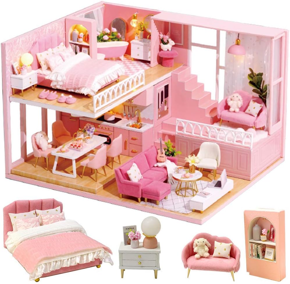 Buy CUTEBEE Dollhouse Miniature with Furniture, Wooden DIY Dollhouse