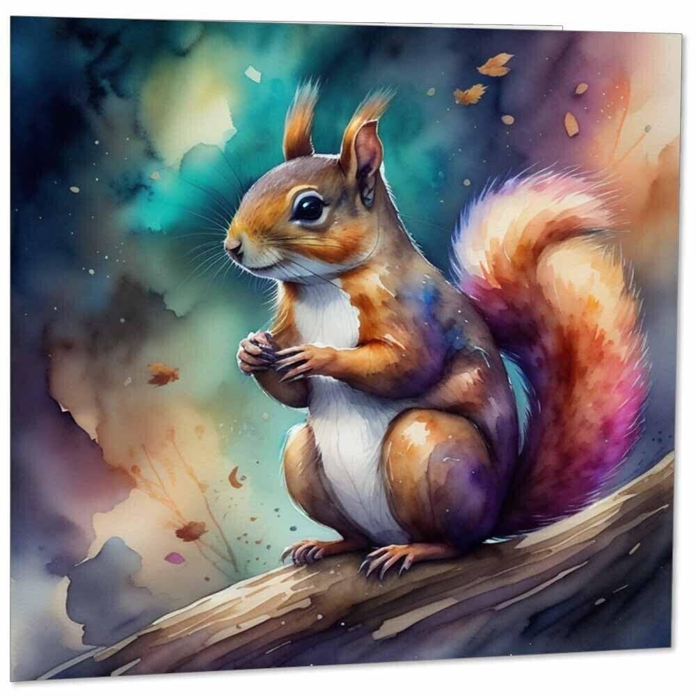 Poster / Affiche Carrée Enfants - Écureuil | Lumaléa