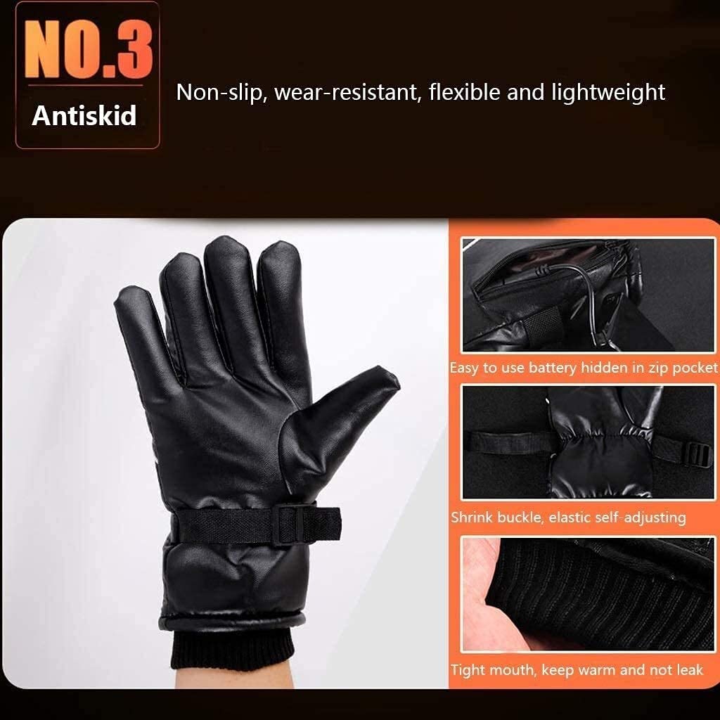 Guantes térmicos Guantes térmicos eléctricos Guantes térmicos Recargables para Hombres y Mujeres, Pantalla táctil Impermeable Control Inteligente de Temperatura hasta 65 °, Calenta