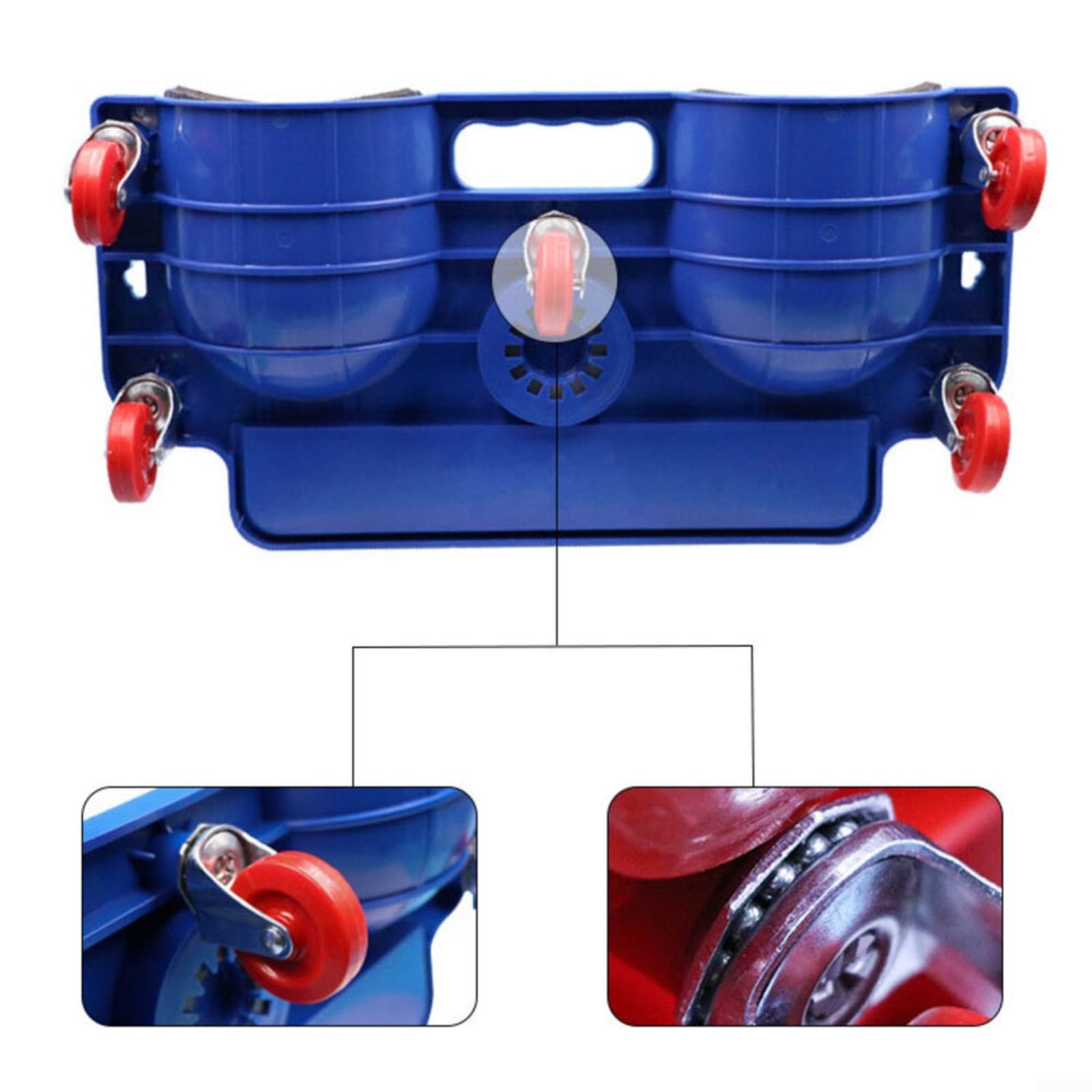 Rodilleras rodantes para reparación de coches, rodilleras de PE resistentes con ruedas, almohadilla deslizante para taller y garaje, herramienta ergonómica para proteger las rodillas, (rojo)