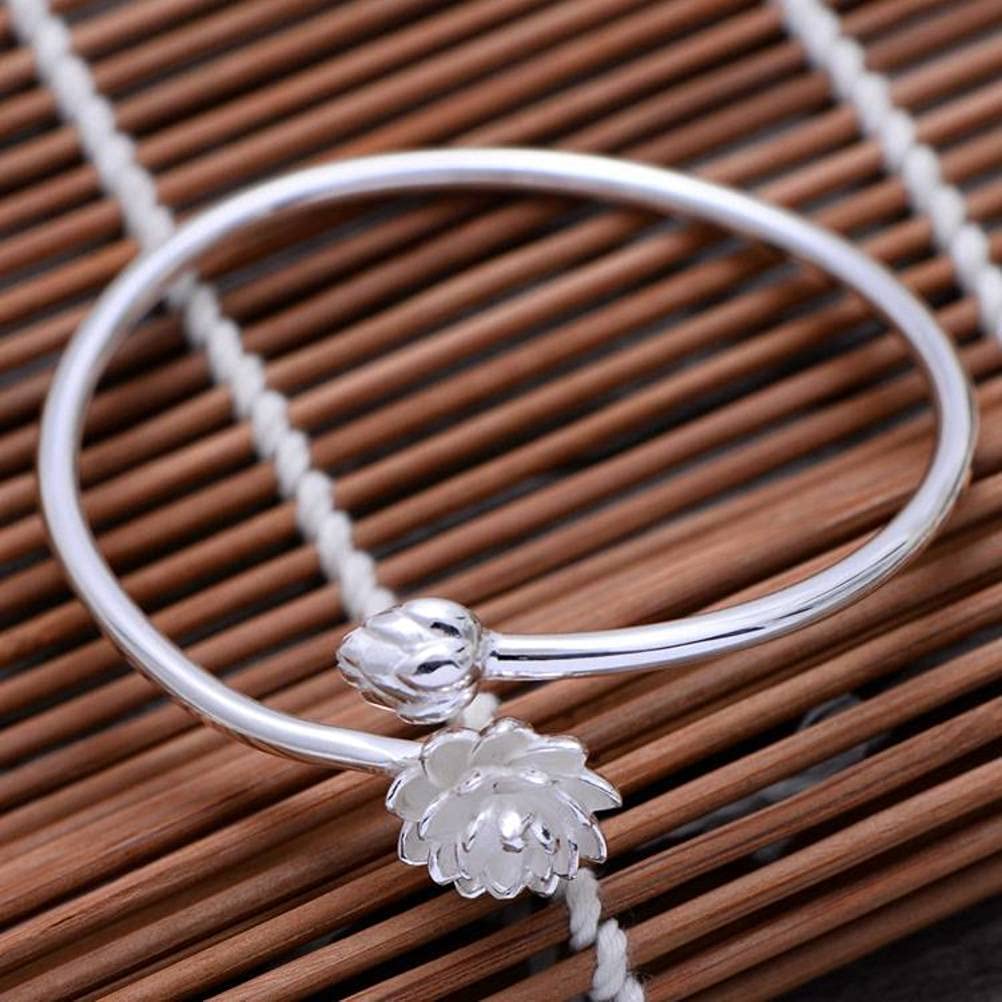 Silver Bangle for Women,Vintage Silver Bracelet,Charm Bangle