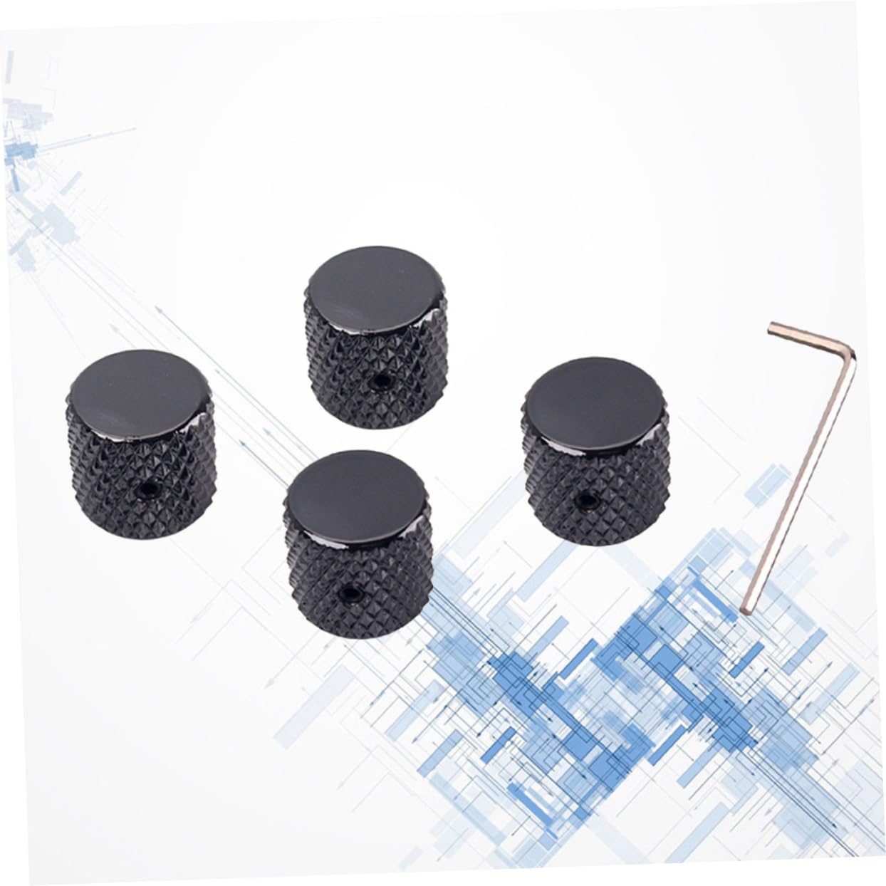 ifundom Aluminum Alloy Guitar Knobs Black Volume Knobs Bass Guitar Parts Tone Control Gd139c
