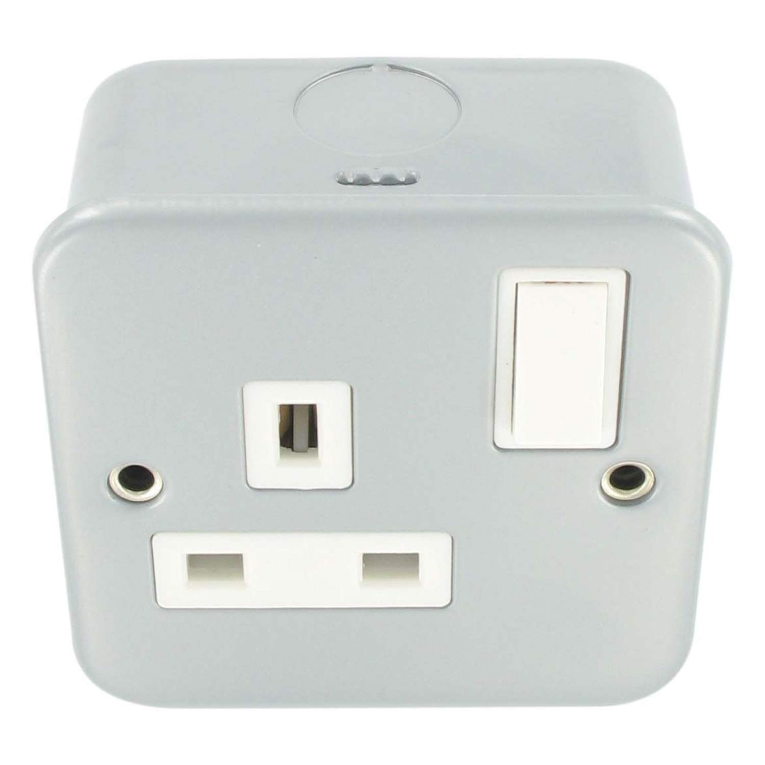 Buy 13A 1 Gang Metal Clad Switched Socket Single Pole Complete with