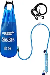 ShuRex Sistema de Filtragem de Água Alimentado Por Gravidade com Alça Ajustável para Árvores, Bolsa de Gravidade Grande de 1,5 Galão com Canudo de Filtro, Purificador de Água de Sobrevivência para Via