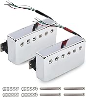 Vista 1 de MAXCHEER Alnico 5 Humbucker - Pastilla de guitarra de 4 bobinas 7.5k/16.6k bobina dividida Alnico V Pickup para guitarra LP cromo