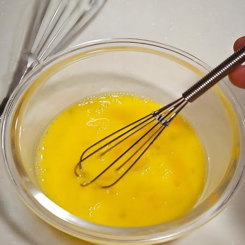 Miniatura 6 de Batidor de acero inoxidable de 10 pulgadas, 5 pulgadas para mezclar pequeñas cantidades de líquidos, batidos, café, jugo, etc. Juego de 2 piezas