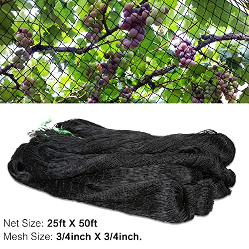 Ogori NL01 25' X 50' Bird Netting Heavy Duty Nylon 3/4 Inch Mesh Garden Netting Protect Fruit Trees thumb #1