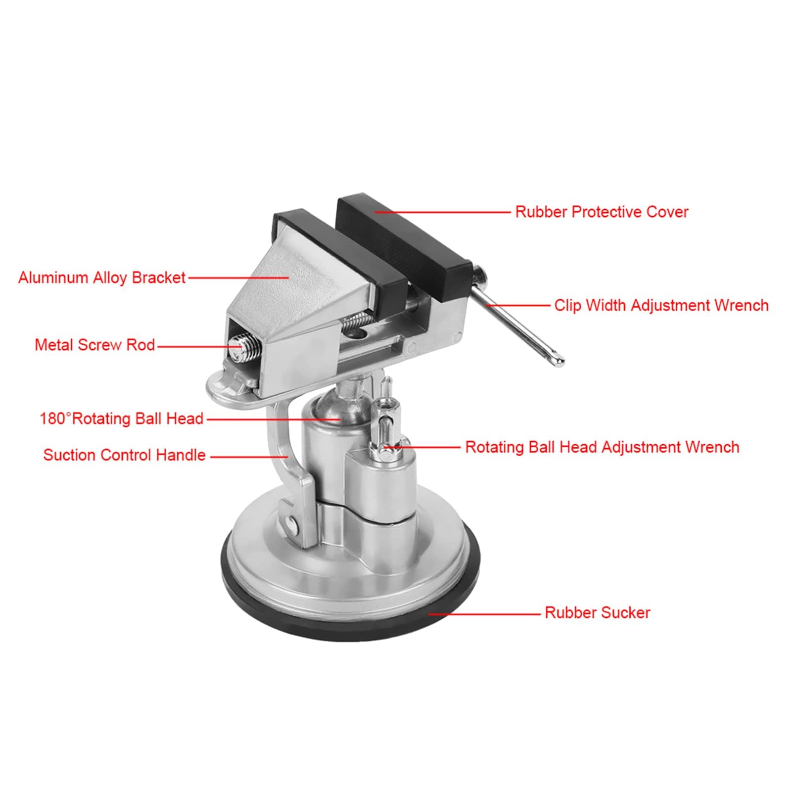 Morsa tavolo, mini morsetto tavolo, piccola morsa a ventosa, girevole a 360°, per banco lavoro, riparazioni, modellazione, saldatura e fai te